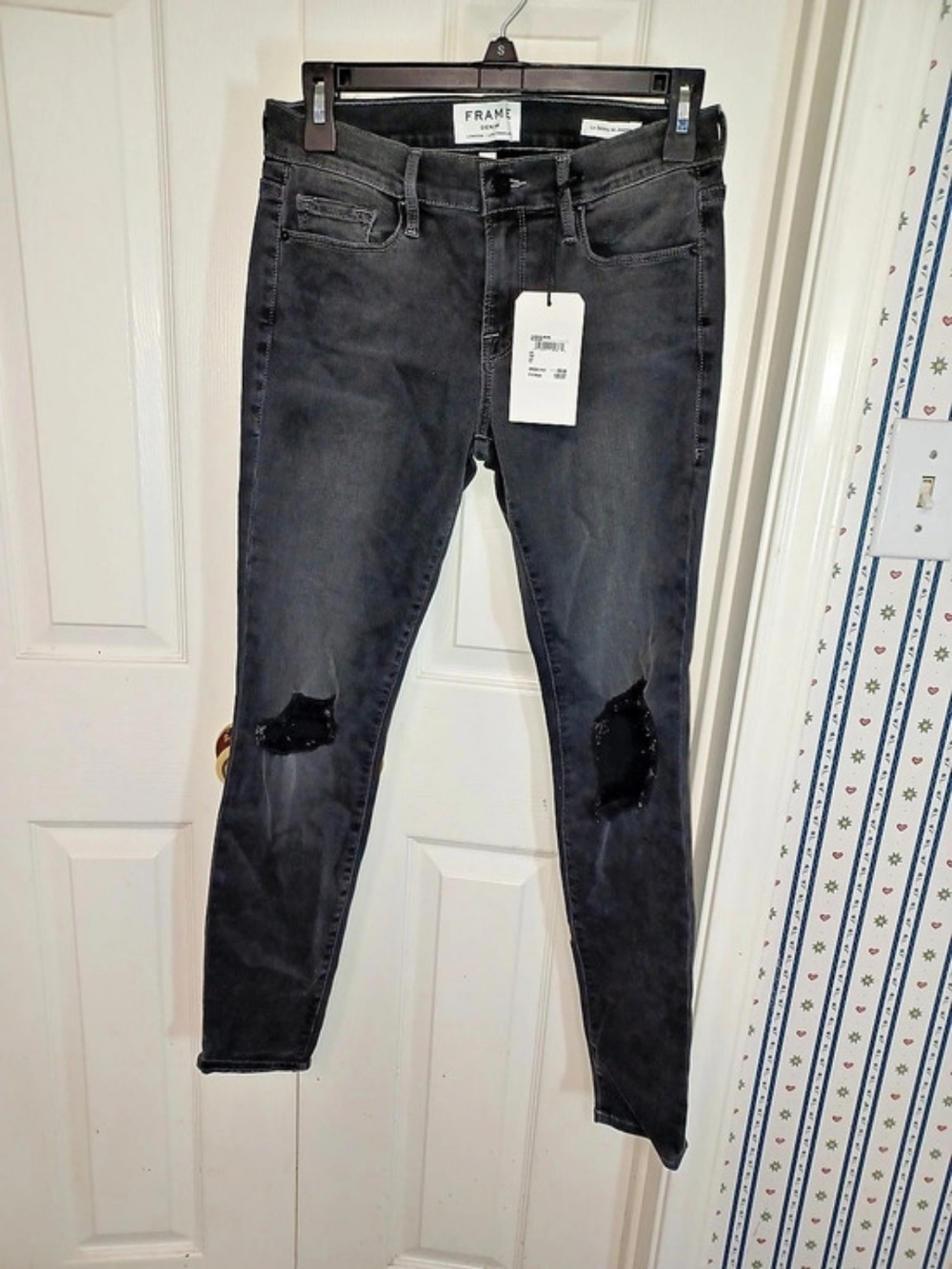 FRAME Le Skinny de Jeanne Skinny Jeans in Black Waist 27 NWT